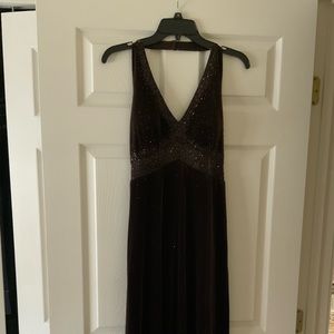 Vintage DE LARU by Sheila Yen brown velvet evening dress size 11/12 NWT